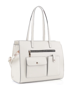 Fashion Faux Leather Handbag ES-3848 WHITE